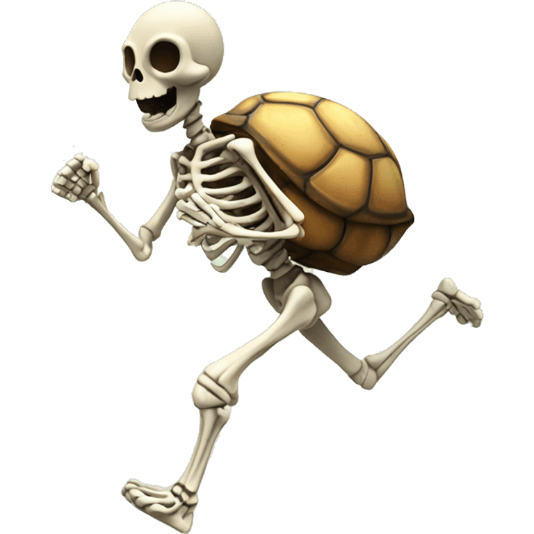 A skeleton turtle going for a jog emoji