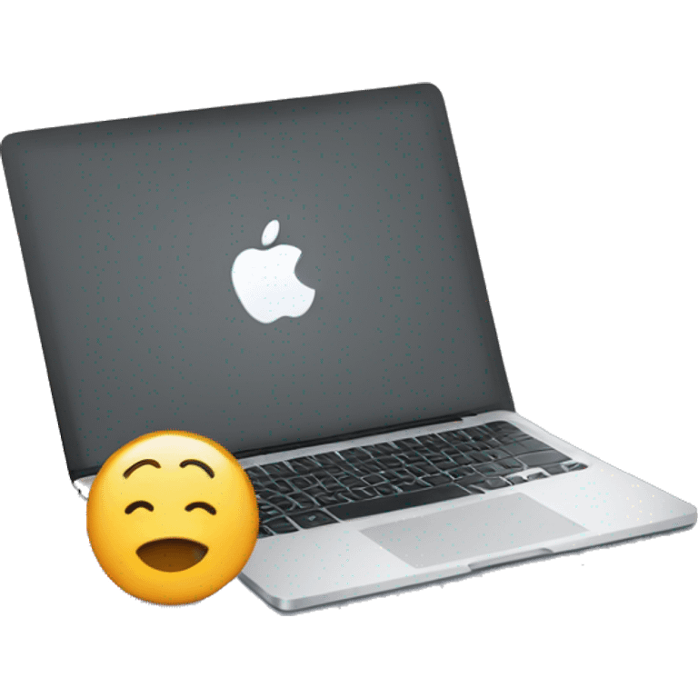 MacBook with a iphone emoji