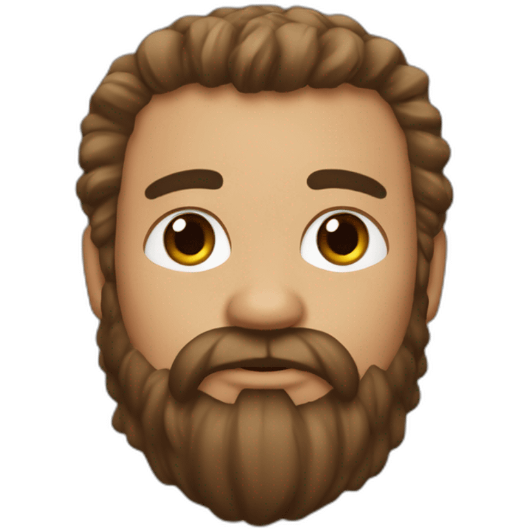 un vikingo de pelo castaño y ojos marrones emoji