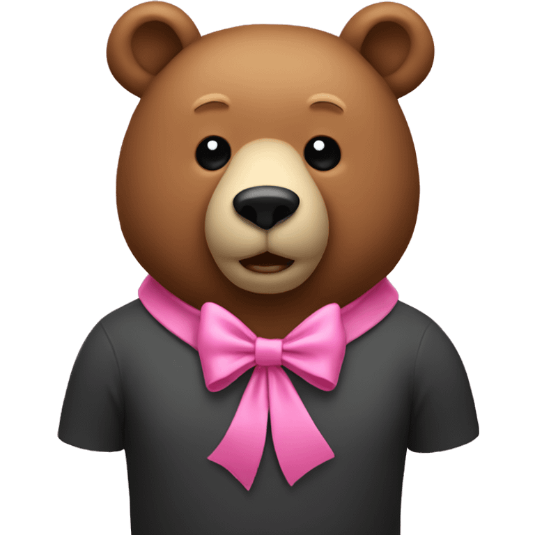 Bear with pink bow around neck  emoji