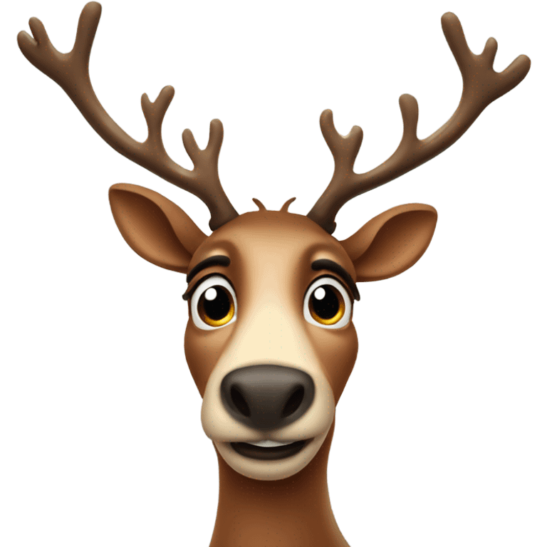 funny stupid looking reindeer  emoji