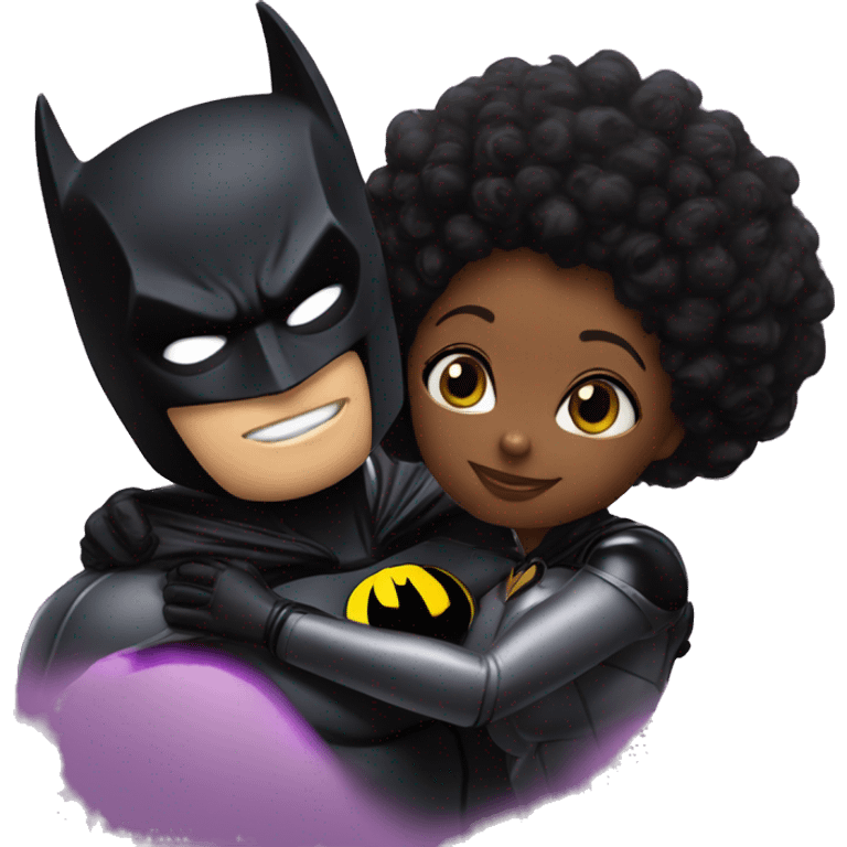 Batman hugs afro catwoman emoji