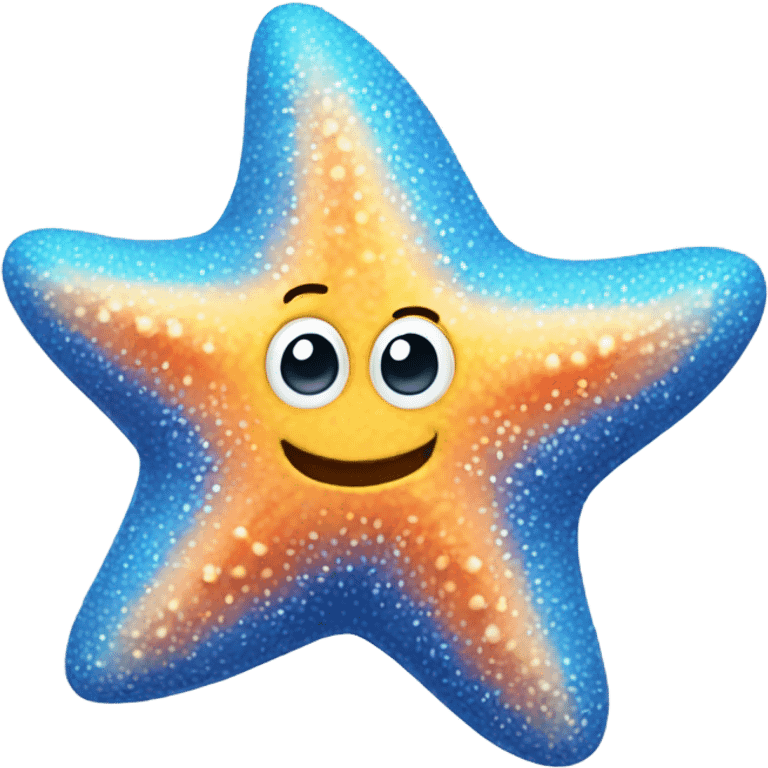 Starfish with a cute face emoji