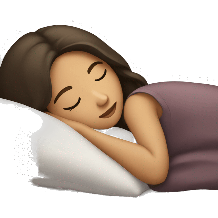 brunette girl sleeping emoji