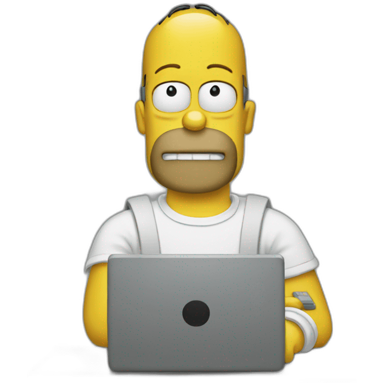 homer typing on computer emoji