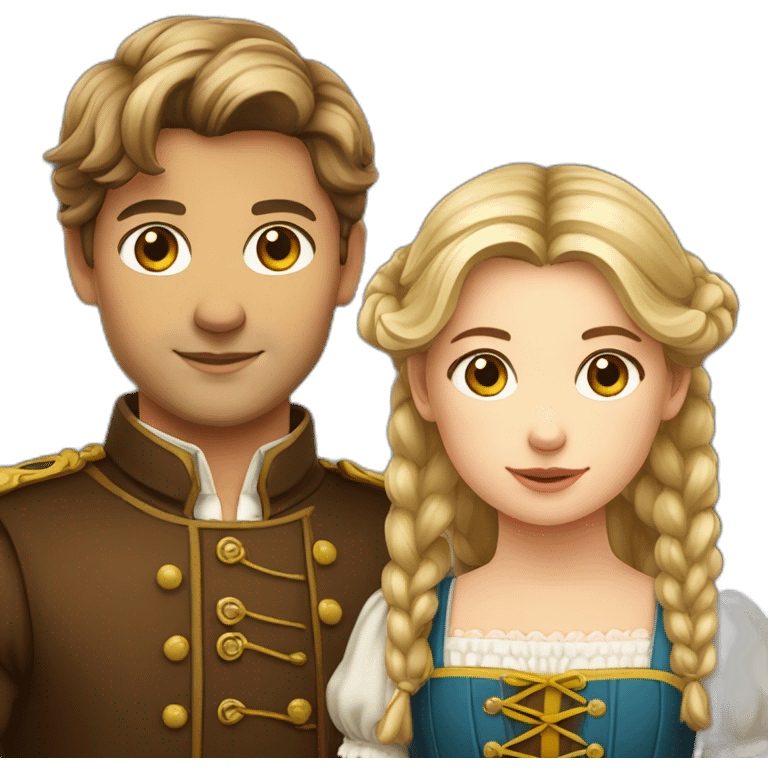 young bavarian in brown hair with young south tyrolian girl with blond hair emoji