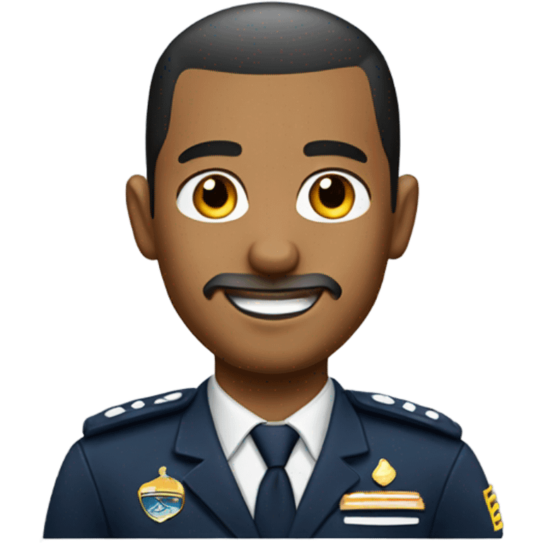 Mixed airline pilot with short beard and a buzz cut emoji