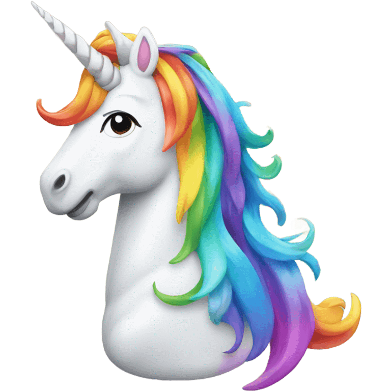 unicorn riding on a rainbow emoji