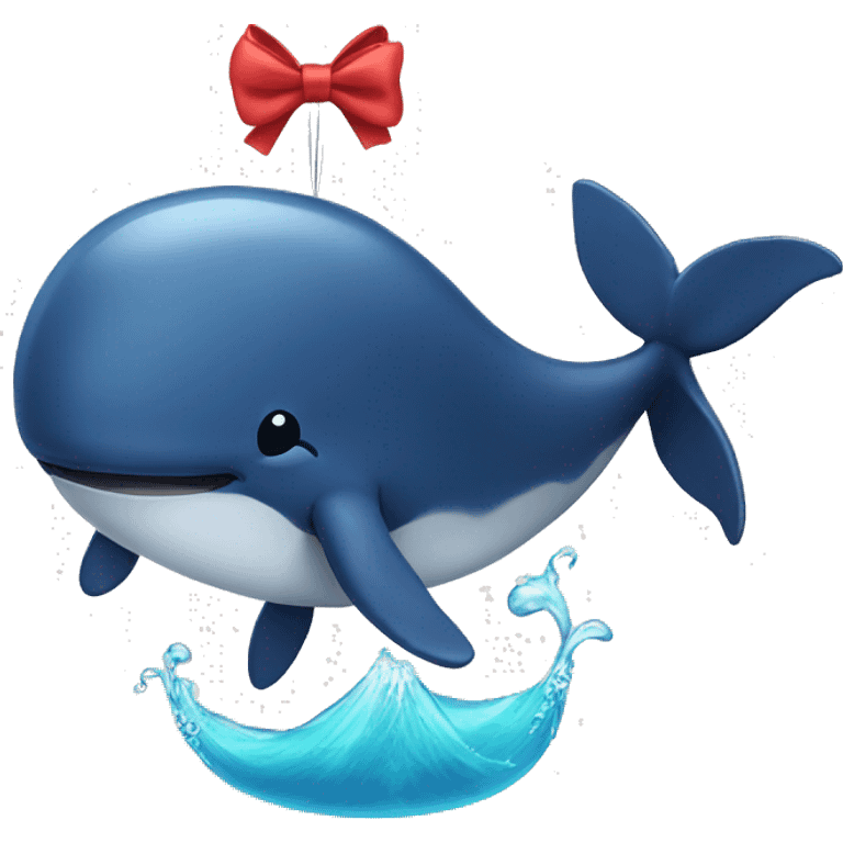 Whale with a bow emoji