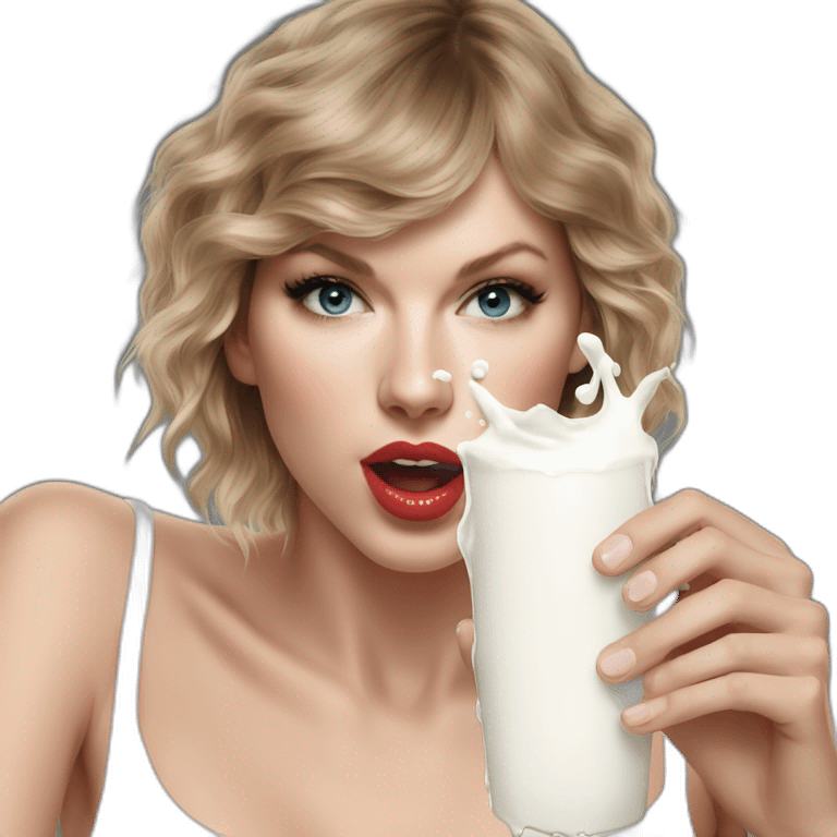 taylor-swift-selfie-milk-on-face-dripping emoji