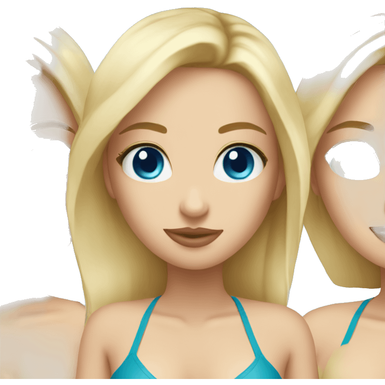 Blonde blue eyed girl with a bikini on emoji