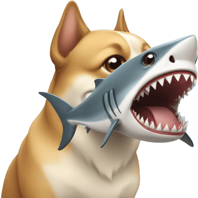 Dog with shark  emoji