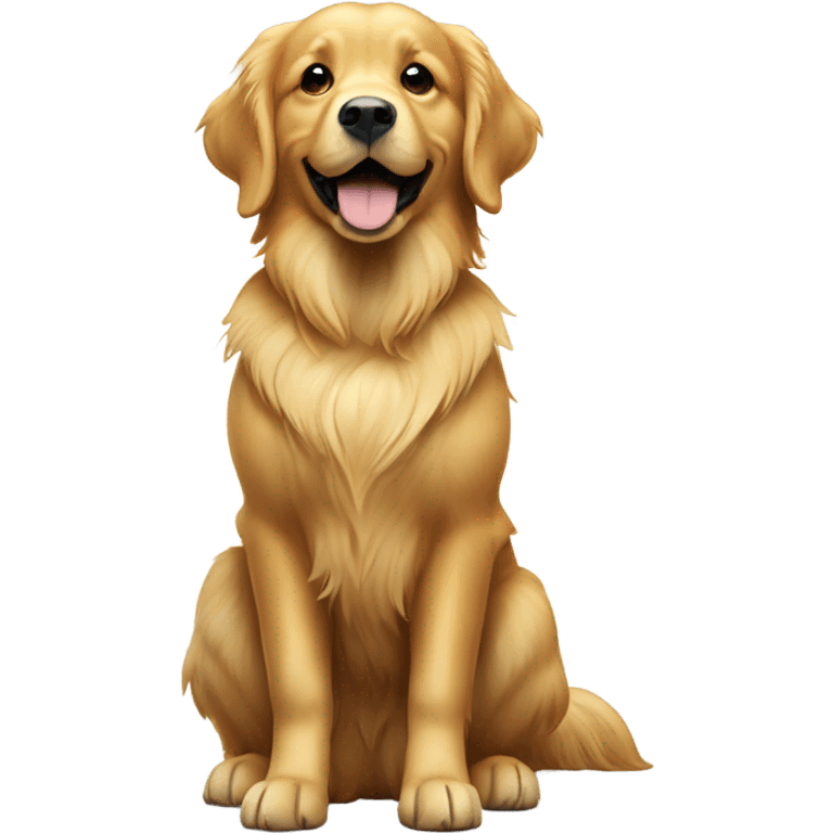 Golden retriever standing on back legs with front legs spread  emoji