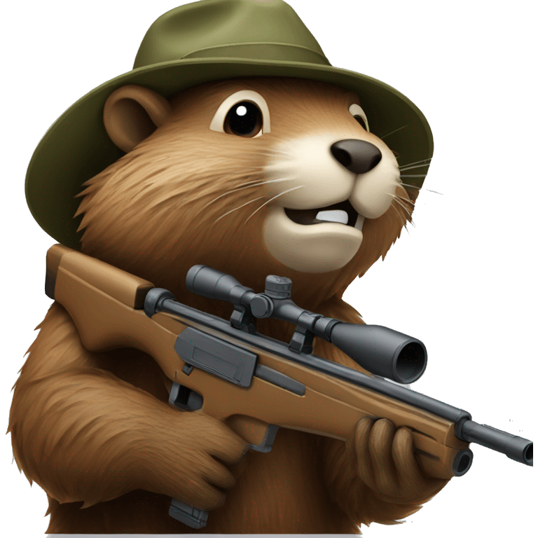 A beaver holding a sniper rifle  emoji