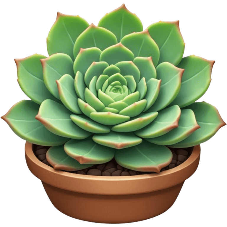 Cinematic Realistic Succulent Emoji, Compact and plump, with fleshy leaves arranged in rosettes of various shapes. The soft, green leaves glow with a gentle radiance, exuding a sense of calm and tranquility. Soft glowing outline, capturing the essence of resilience and beauty in a blossoming succulent! emoji