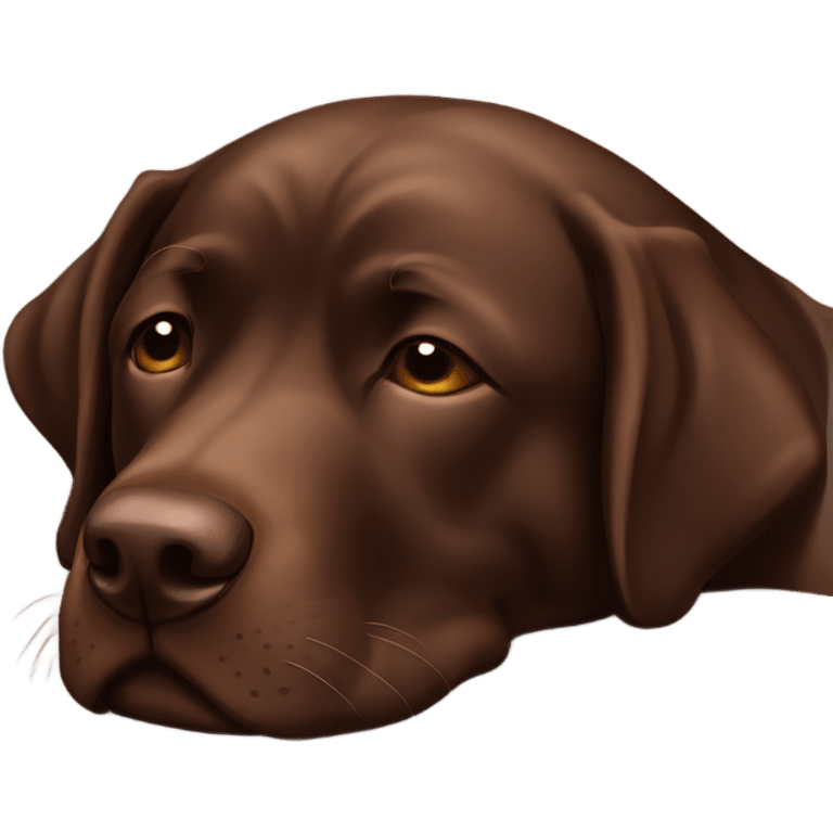 Chocolate lab sleeping emoji