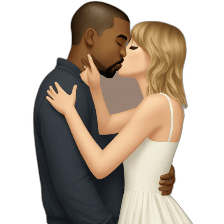 kanye west kissing taylor swift emoji