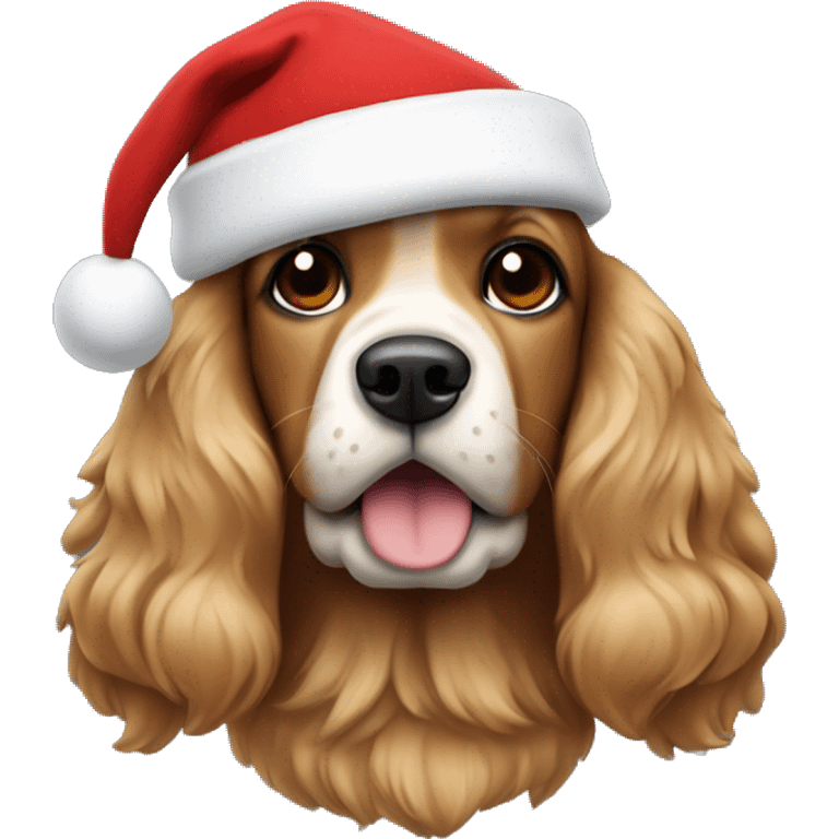 Cocker jack wearing a Christmas hat  emoji