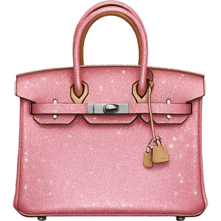 pink glitter Hermes birkin bag emoji