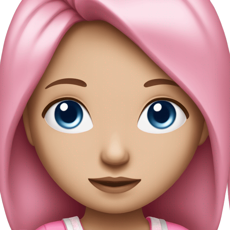 A blue-eyed girl in pink clothes emoji