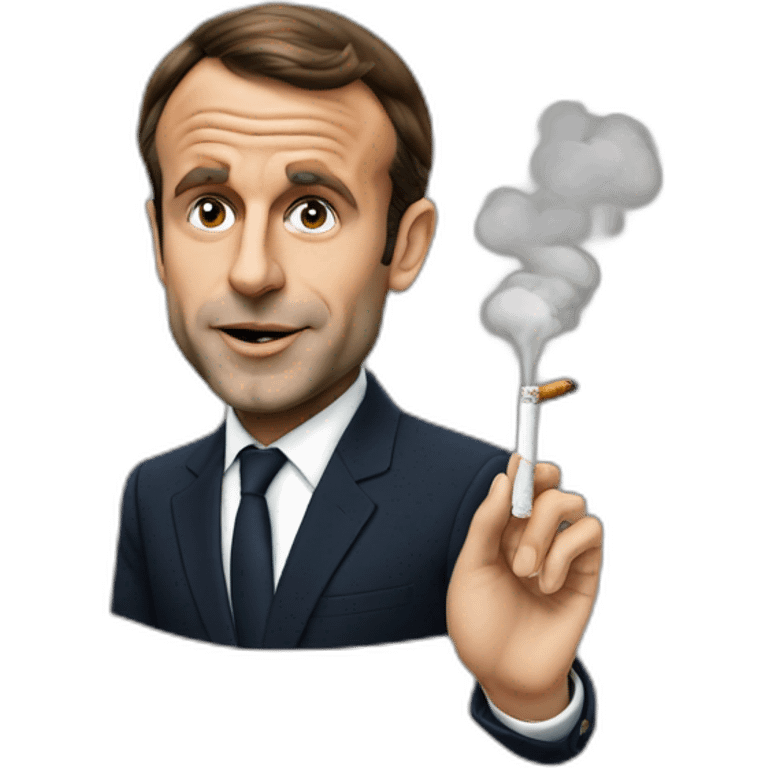 Emanuel macron avec une cigarette emoji