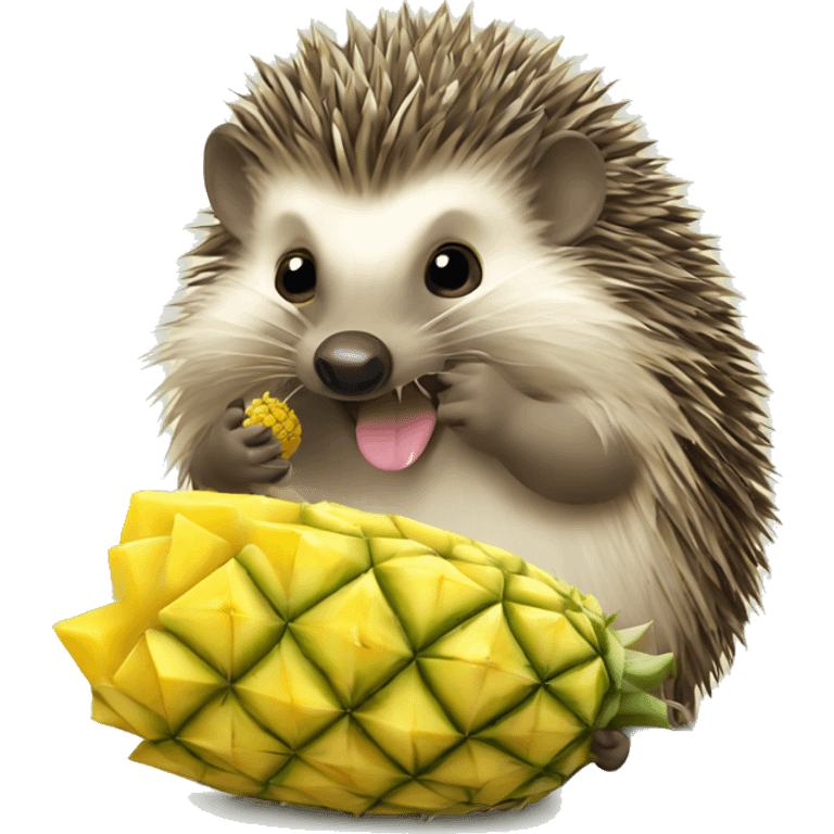 hedgehog eating pineapple  emoji