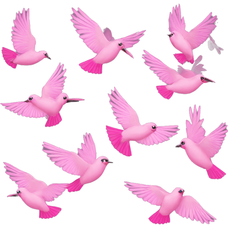 pink Birds flying emoji