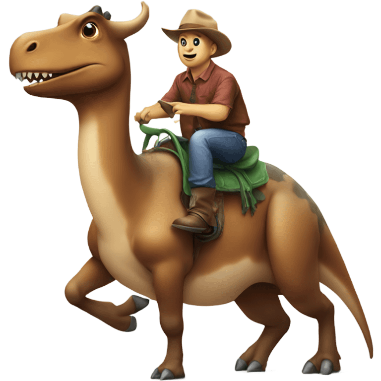 Dinosaur riding a cow  emoji