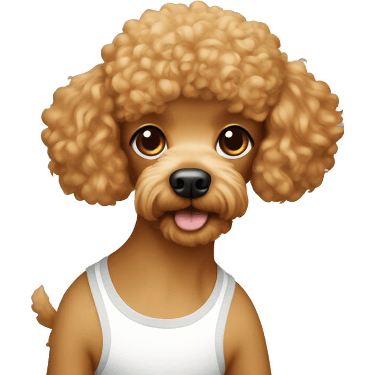 ginger color poodle with a blonde haired girl  emoji