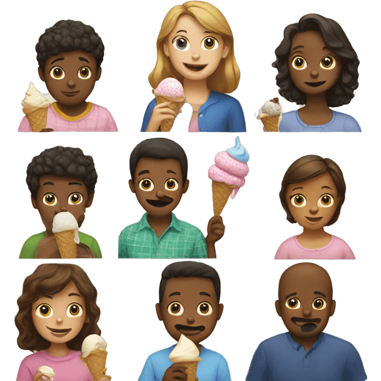 Picture of my family eating ice cream emoji