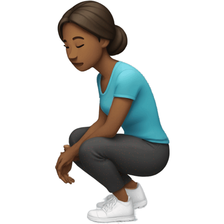 A woman kneeling down emoji