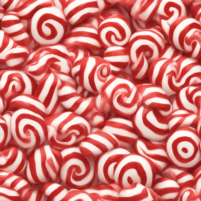 Red and white peppermint  emoji