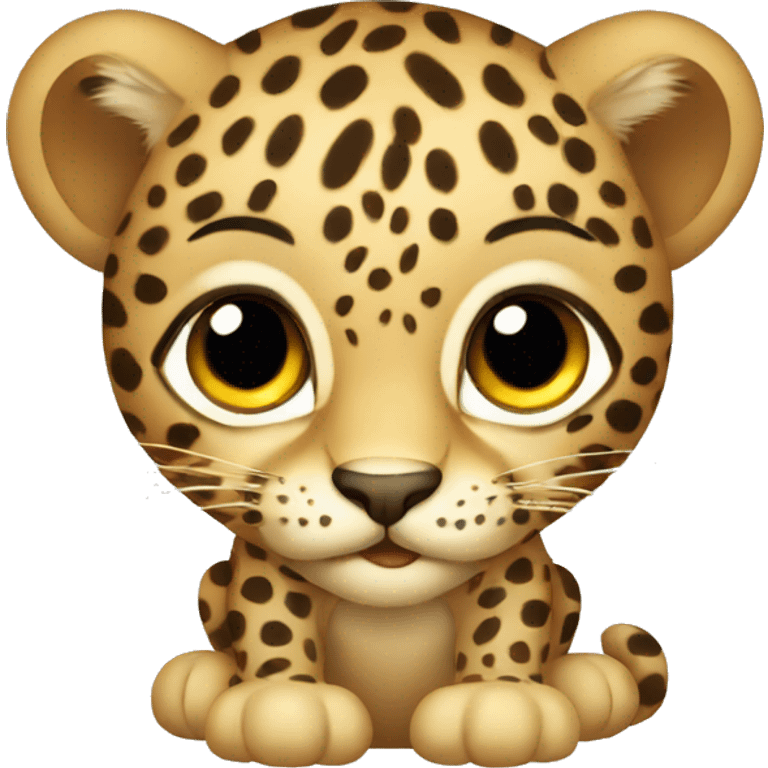 Wary baby leopard emoji