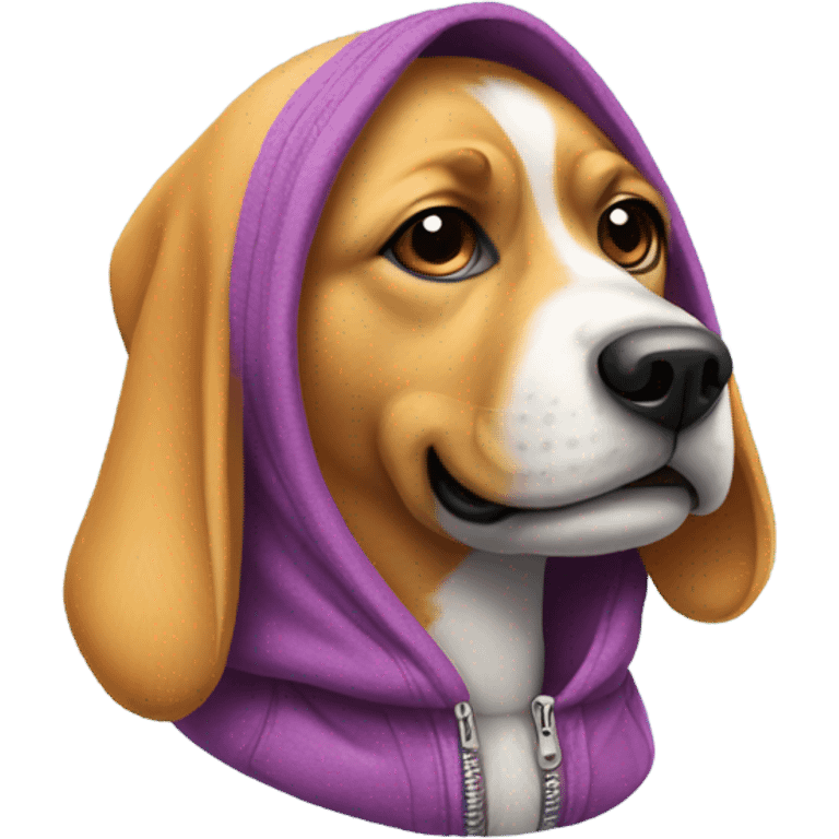 dog wearing a hoodie emoji