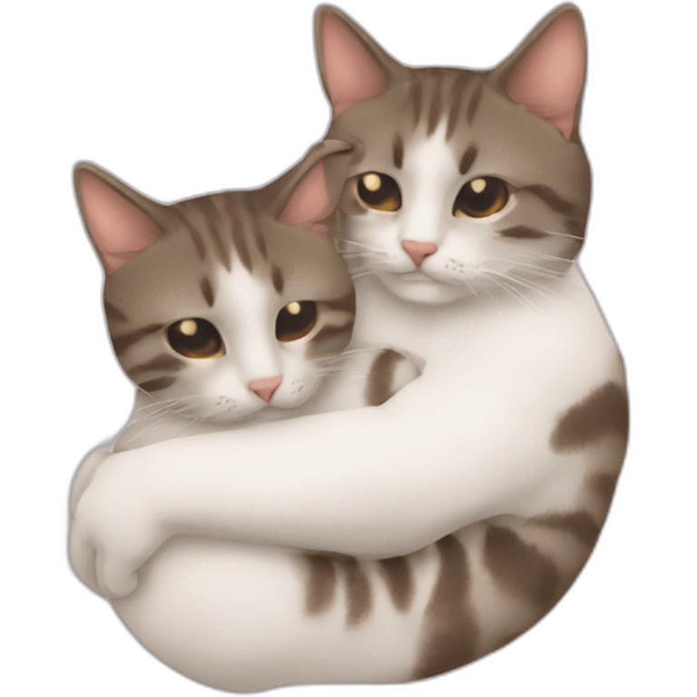 Deux chats qui se font un calin emoji