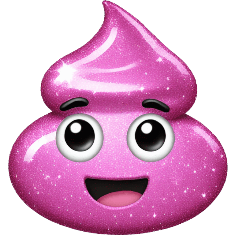 Pink sparkling glitter poop emoji emoji