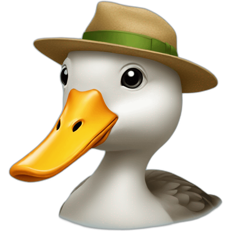 odd duck with wacky hat emoji