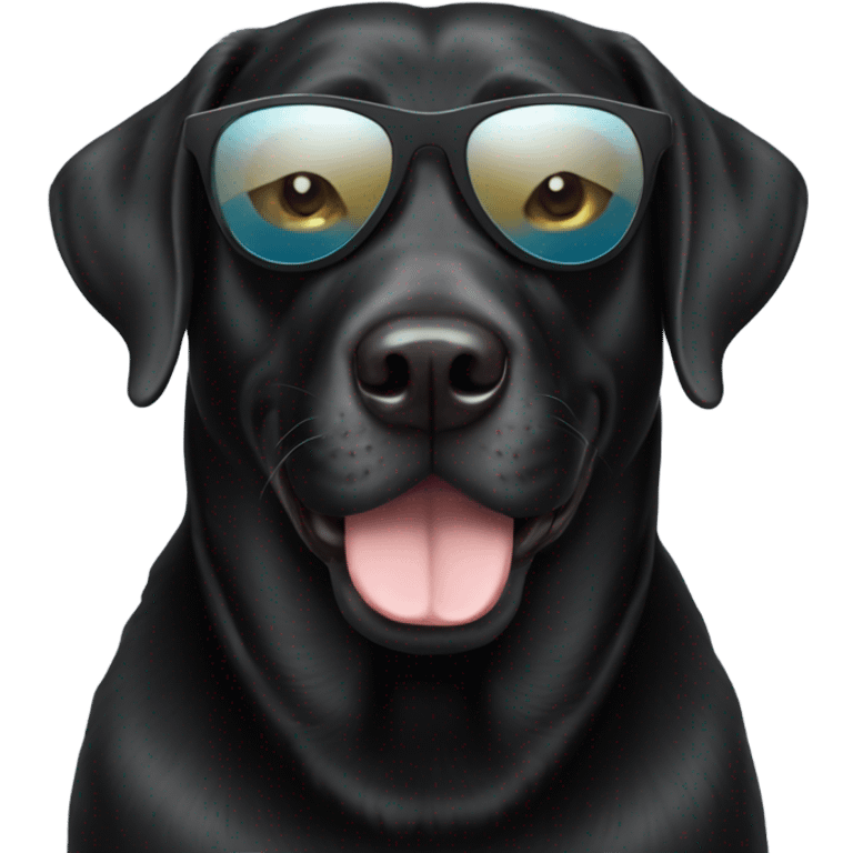 Black English Labrador with sunglasses on emoji