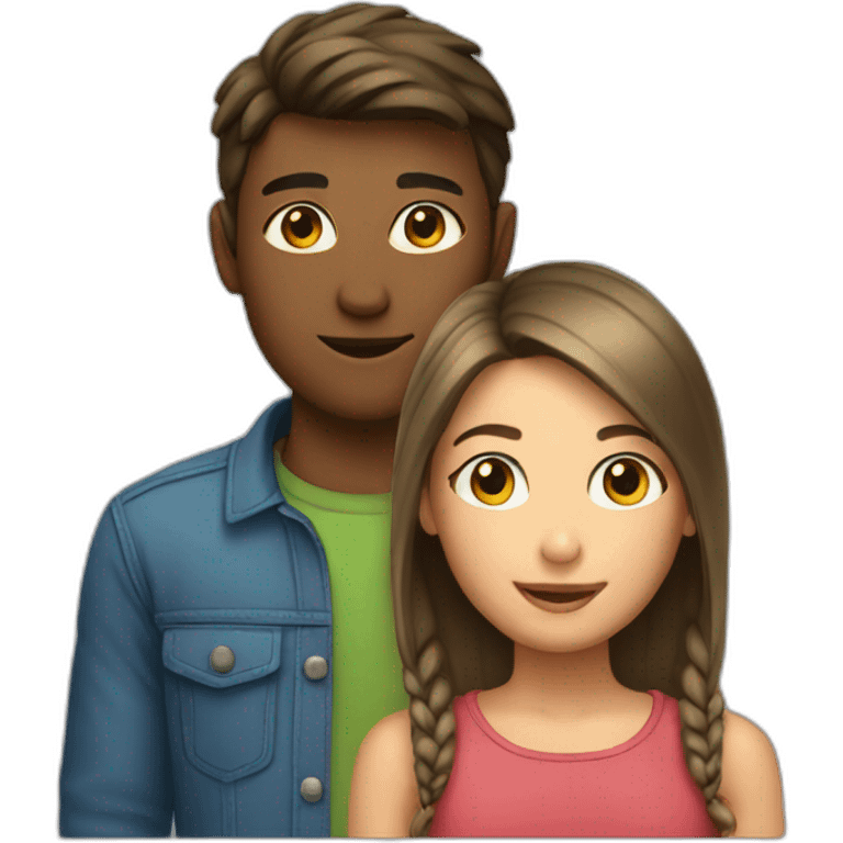 1 girl and 1 boy having emoji