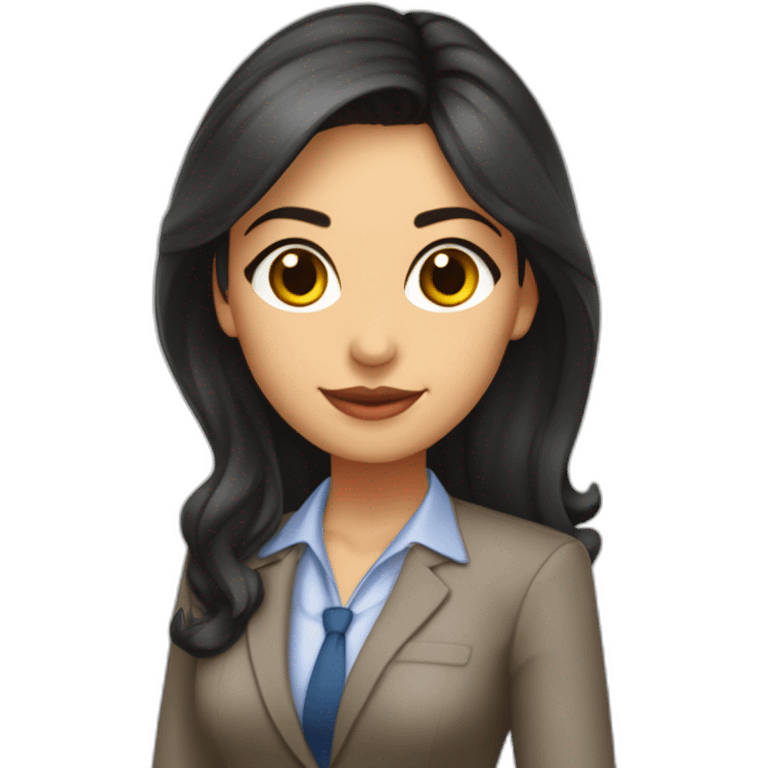 Secretaria joven morena cabello teñido lacio largo emoji