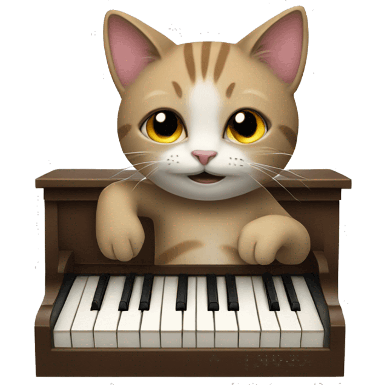 cat playing piano emoji