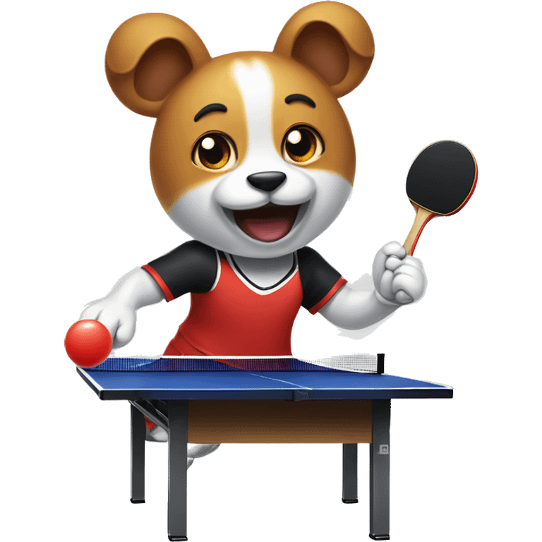 Paw-sitive Pixels playing table tennis emoji