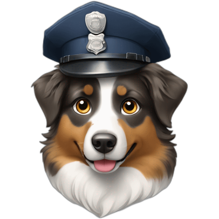 australian Shepherd in Police Uniform emoji