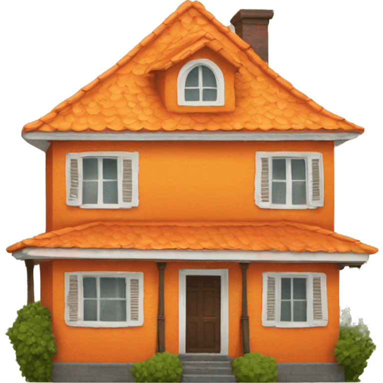 House that looks like a Valencia orange  emoji