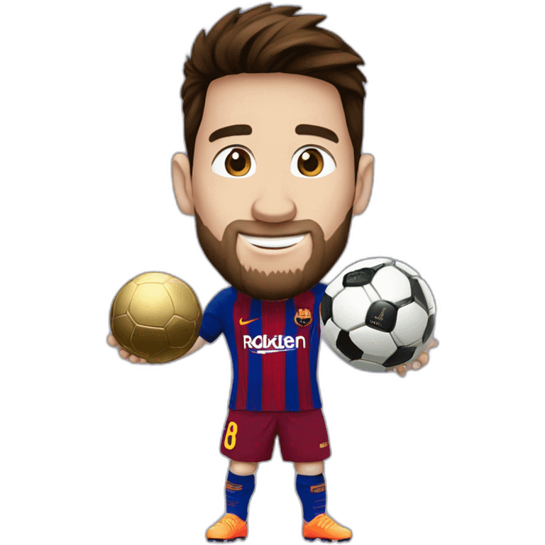 Messi avec le ballon d'or emoji