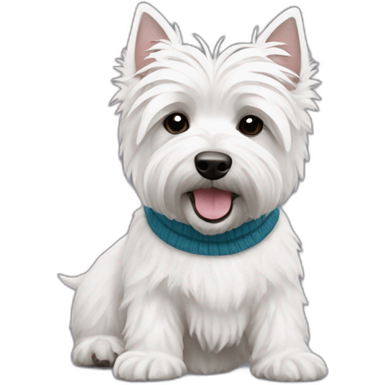 westie (dog) with crewneck emoji