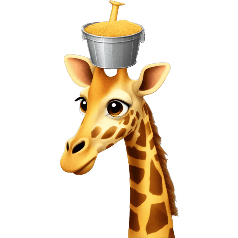  giraffe with a bucket on his head emoji