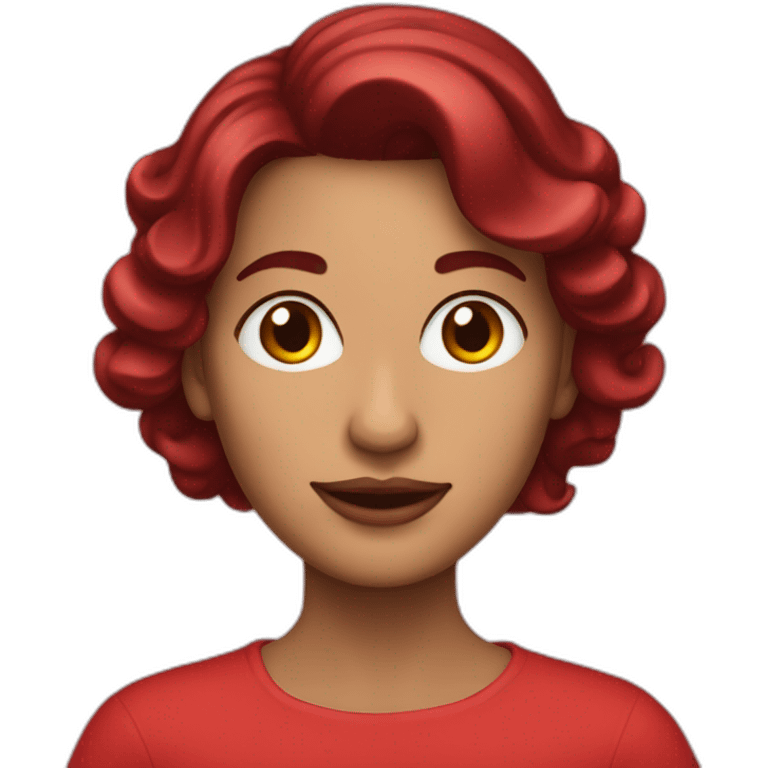 Mujer de cabello rojo corto hasta los hombros emoji