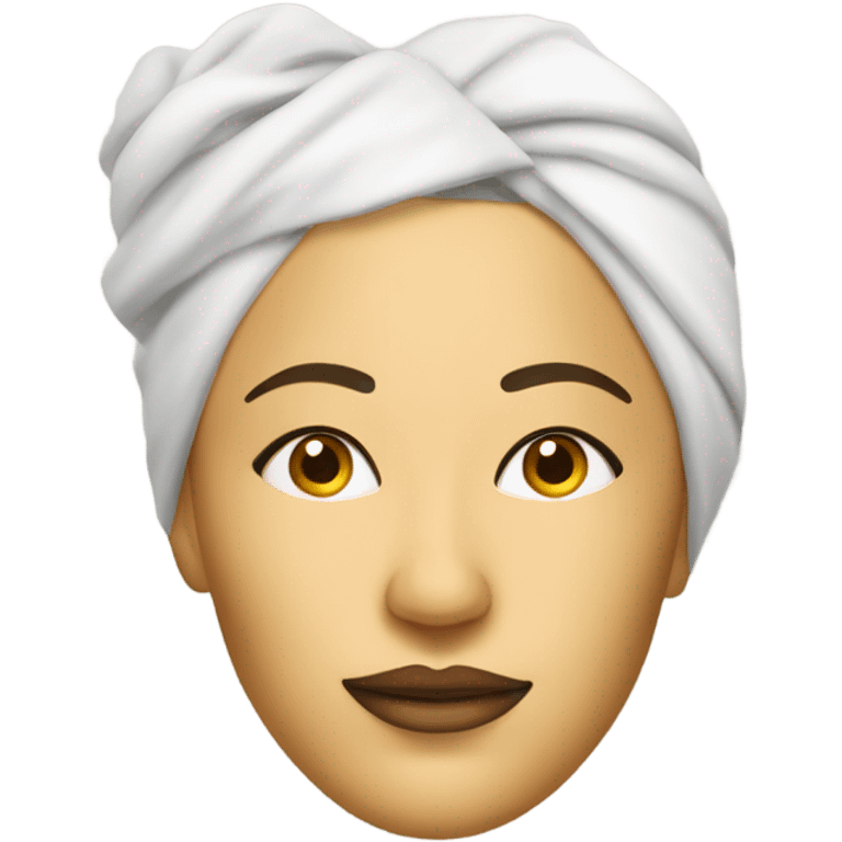 Lady with face mask spa beauty full face relaxing emoji