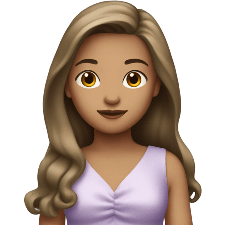 Girl wearing lilac dress with white/tan skin  emoji